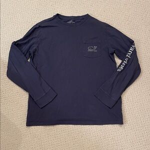 Vineyard Vines Faded Navy Long Sleeve Tee